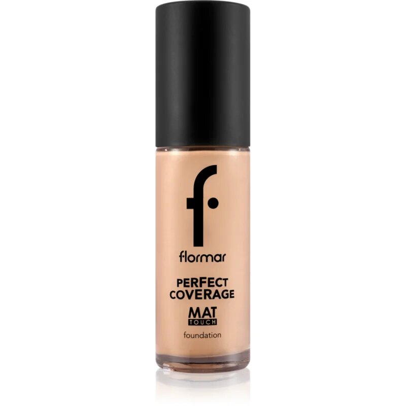 flormar Perfect Coverage Mat Touch Foundation mattító alapozó kombinált és zsíros bőrre árnyalat 308 Fair Ivory 30 ml