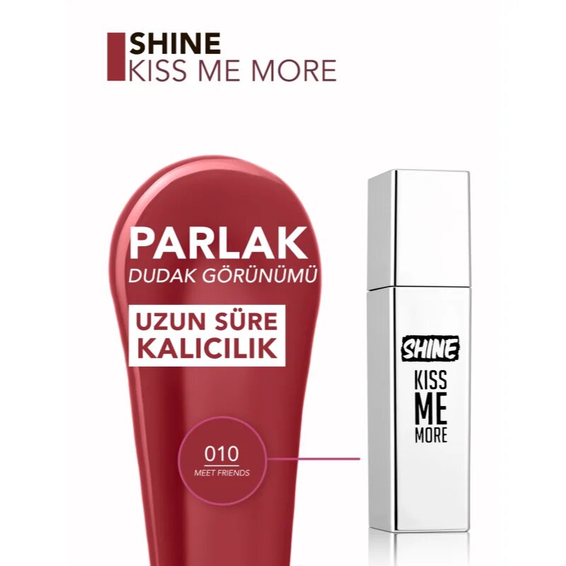 flormar Shine Kiss Me More folyékony rúzs árnyalat 010 Meet Friends 3.5 ml