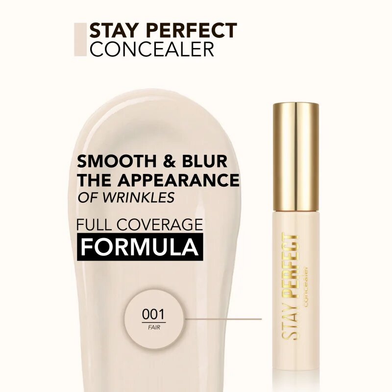 flormar Stay Perfect Concealer folyékony korrektor árnyalat 001 Fair 12.5 ml