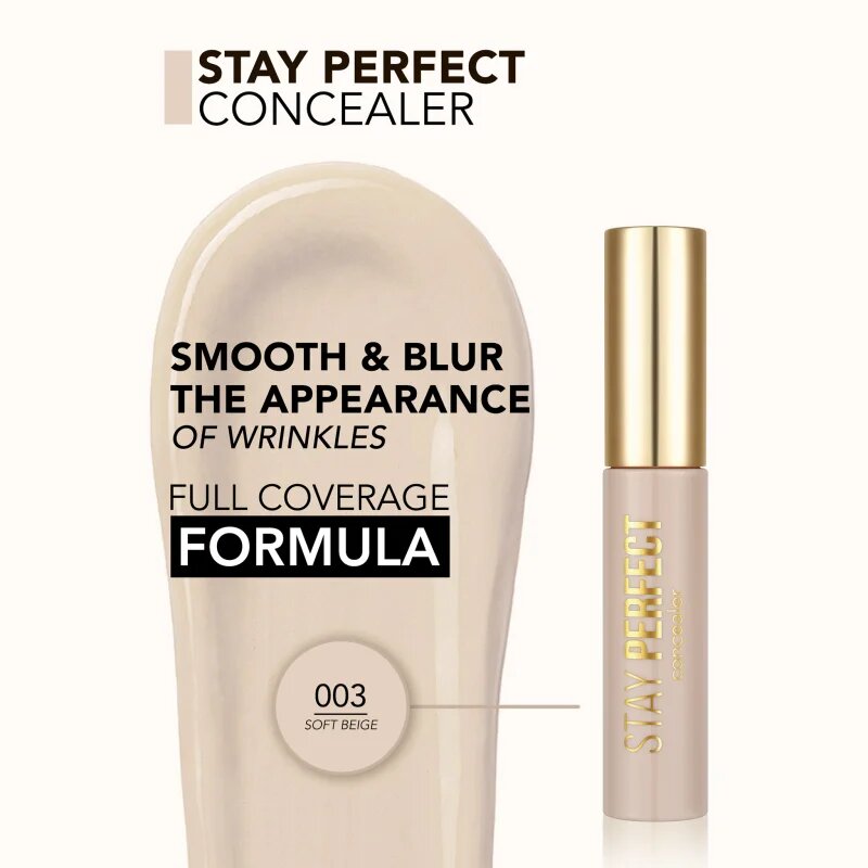 flormar Stay Perfect Concealer folyékony korrektor árnyalat 003 Soft Beige 125 ml