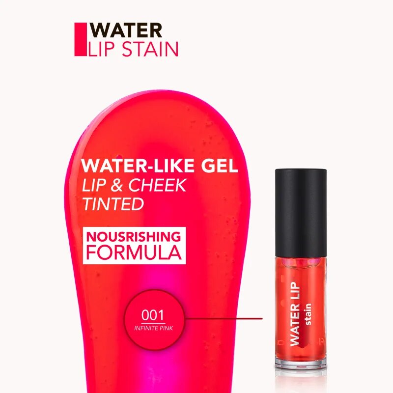 flormar Water Lip Stain ajakszínező tápláló hatással árnyalat 001 Infinite Pink 64 ml
