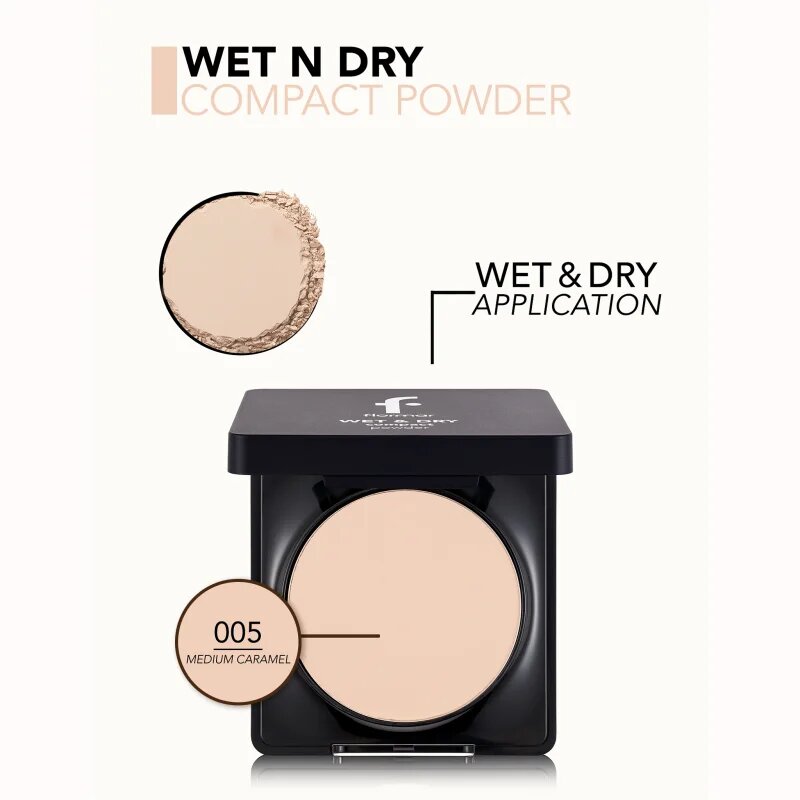 flormar Wet & Dry Compact Powder egységesítő kompakt púder árnyalat 005 Medium Caramel 10 g