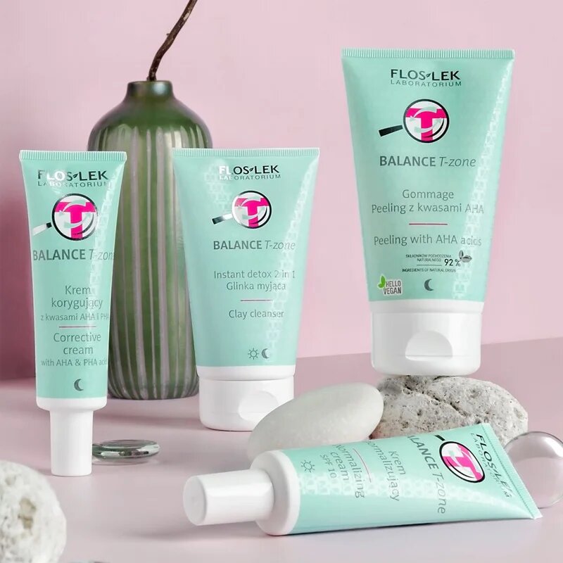 FlosLek Laboratorium Balance T-Zone Gommage peeling kombinált bőrre 125 g
