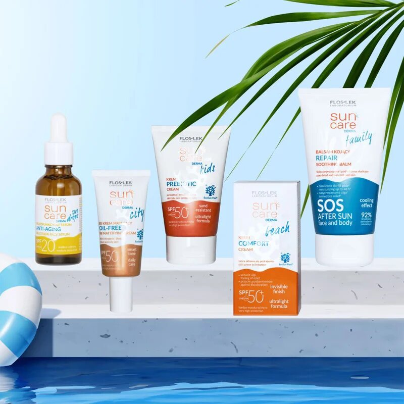 FlosLek Laboratorium Sun Care Derma City BB BB krém nagyon magas UV védelemmel az érzékeny arcbőrre SPF 50+ 30 ml
