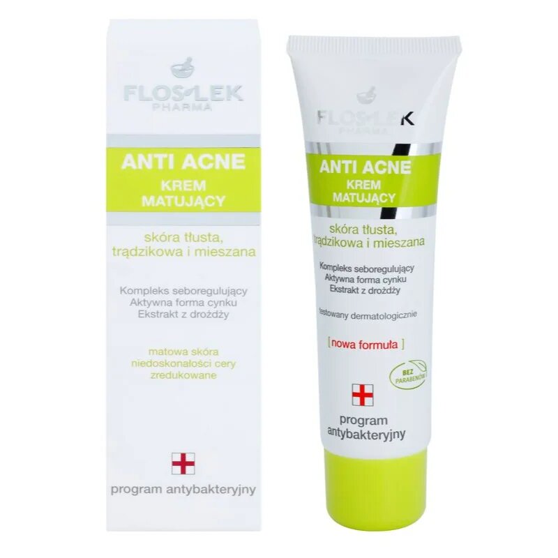 FlosLek Pharma Anti Acne mattító krém kombinált és zsíros bőrre 50 ml