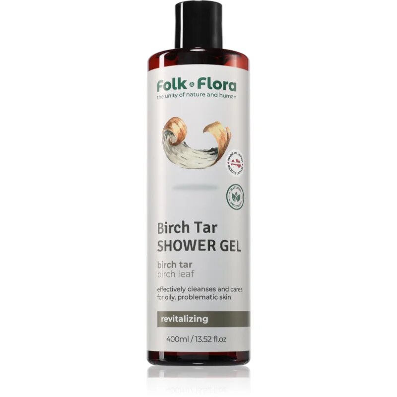 Folk & Flora Birch Tar tápláló tusoló gél 400 ml