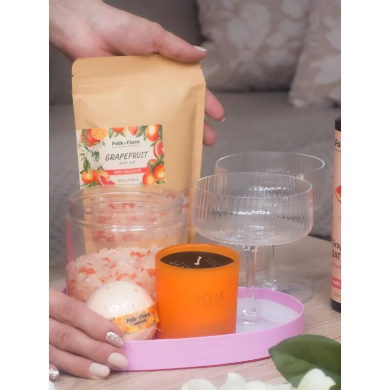 Folk & Flora Calendula pezsgő fürdőgolyó körömvirággal 130 g