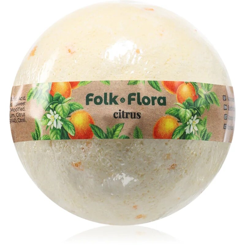 Folk & Flora Citrus fürdőgolyó frissítő hatással 130 g