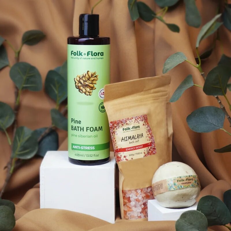 Folk & Flora Eucalyptus fürdőgolyó nyugtató hatással 130 g
