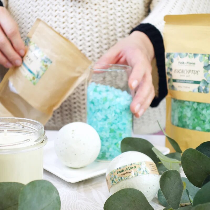 Folk & Flora Eucalyptus relaxációs fürdősó 500 g