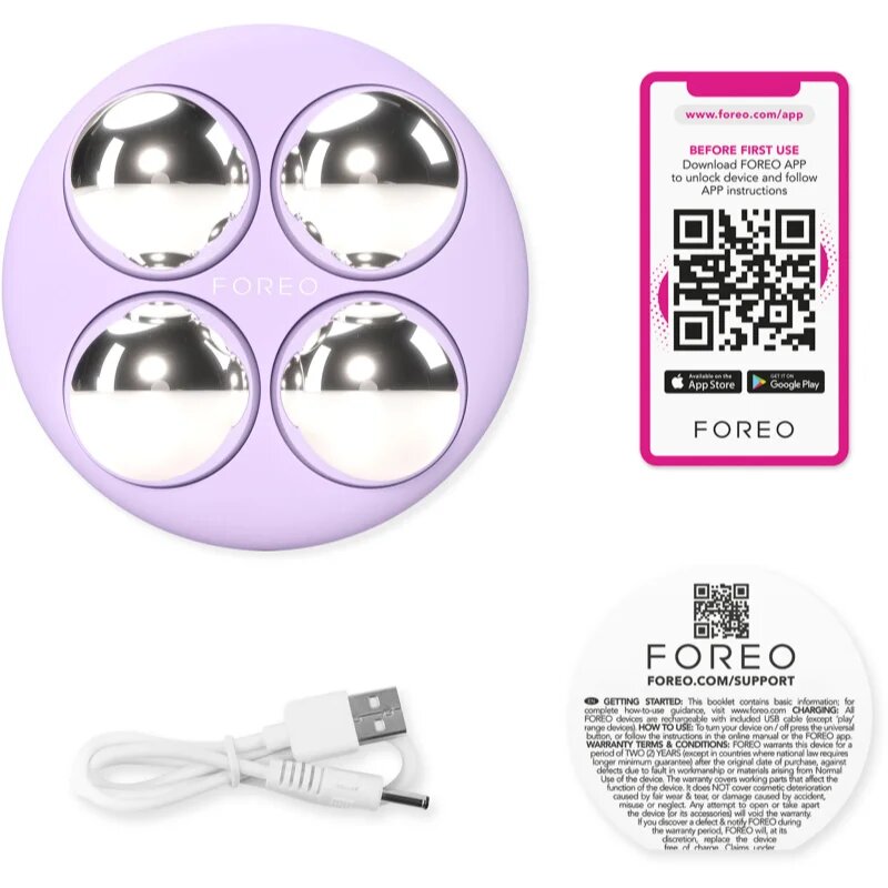 FOREO BEAR™ 2 body mikroáramos tonizáló készülék testre Lavender 1 db