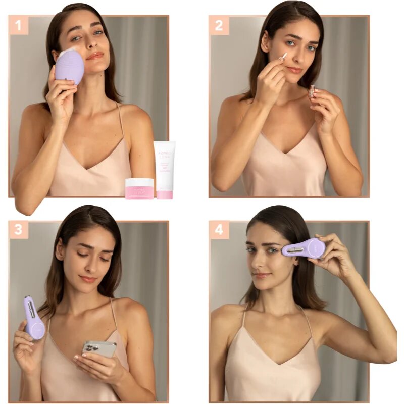 FOREO BEAR™ 2 eyes & lips mikroáramos tonizáló készülék a szem köré és a szájra Lavender 1 db