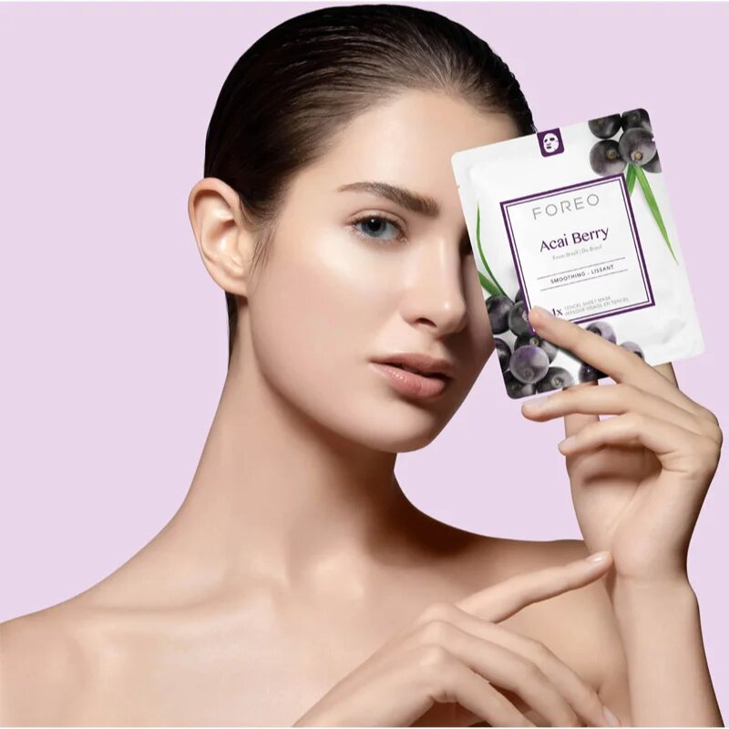 FOREO Farm to Face Sheet Mask Acai Berry antioxidáns fátyolmaszk 3x20 ml