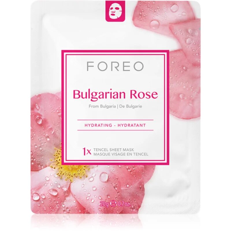 FOREO Farm to Face Sheet Mask Bulgarian Rose hidratáló gézmaszk 3x20 ml