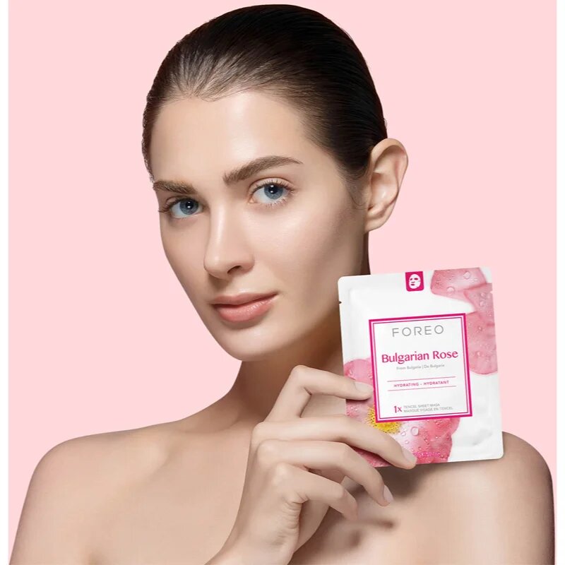 FOREO Farm to Face Sheet Mask Bulgarian Rose hidratáló gézmaszk 3x20 ml