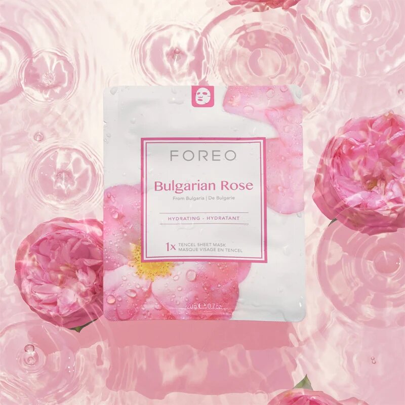 FOREO Farm to Face Sheet Mask Bulgarian Rose hidratáló gézmaszk 3x20 ml