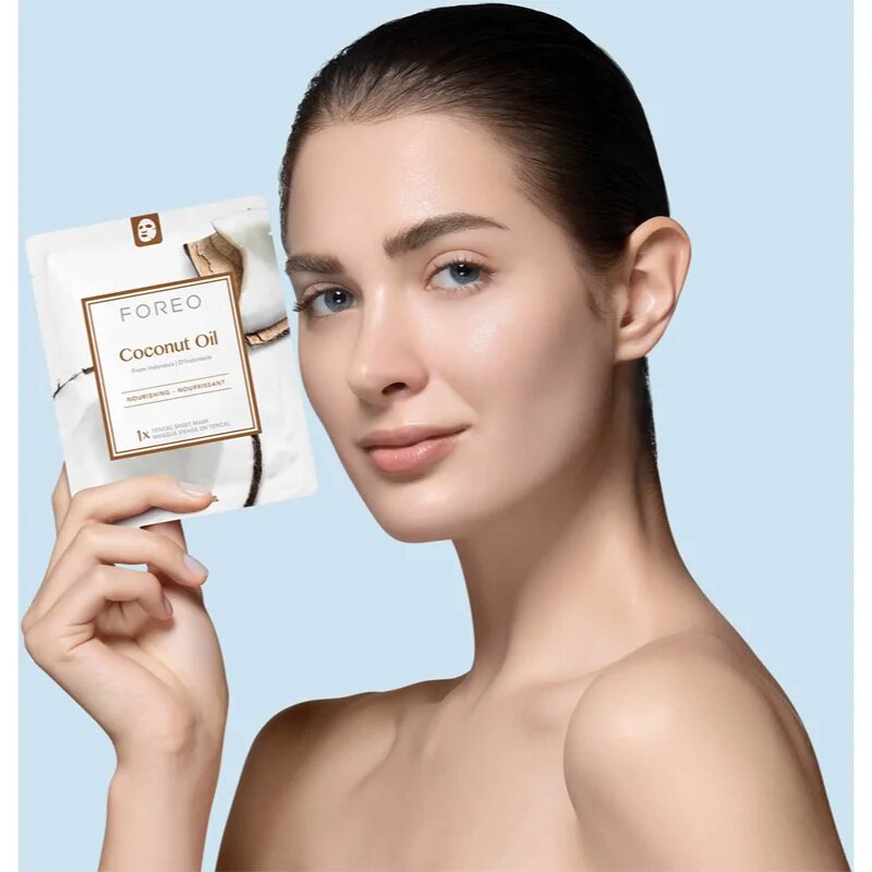 FOREO Farm to Face Sheet Mask Coconut Oil tápláló gézmaszk 3x20 ml