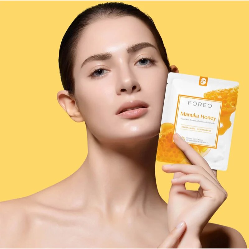 FOREO Farm to Face Sheet Mask Manuka Honey hidratáló és revitalizáló arcmaszk 3x20 ml