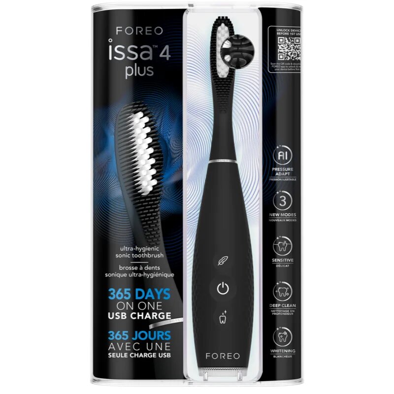 FOREO ISSA™ 4 Plus elektromos fogkefe Black 1 db