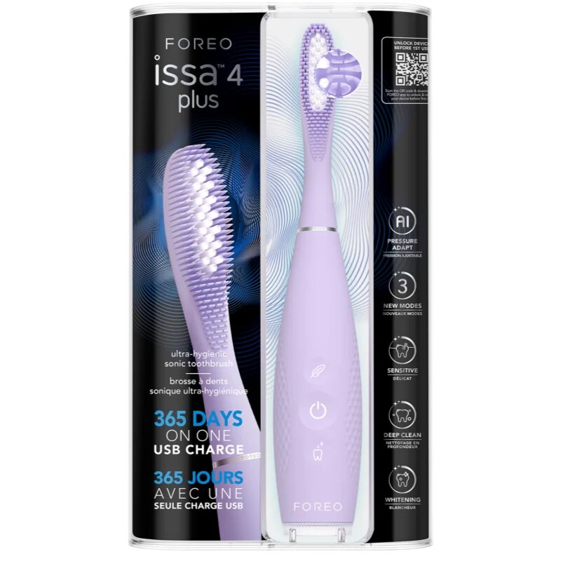 FOREO ISSA™ 4 Plus elektromos fogkefe Lavender 1 db
