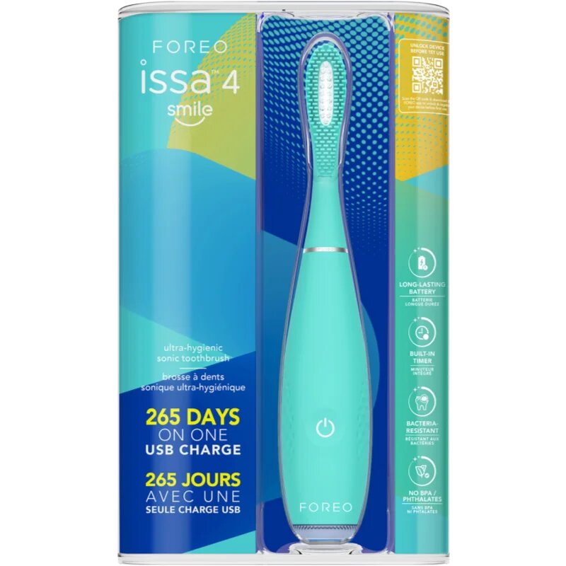 FOREO ISSA™ 4 Smile elektromos fogkefe 5 éves kortól Summer Sky 1 db