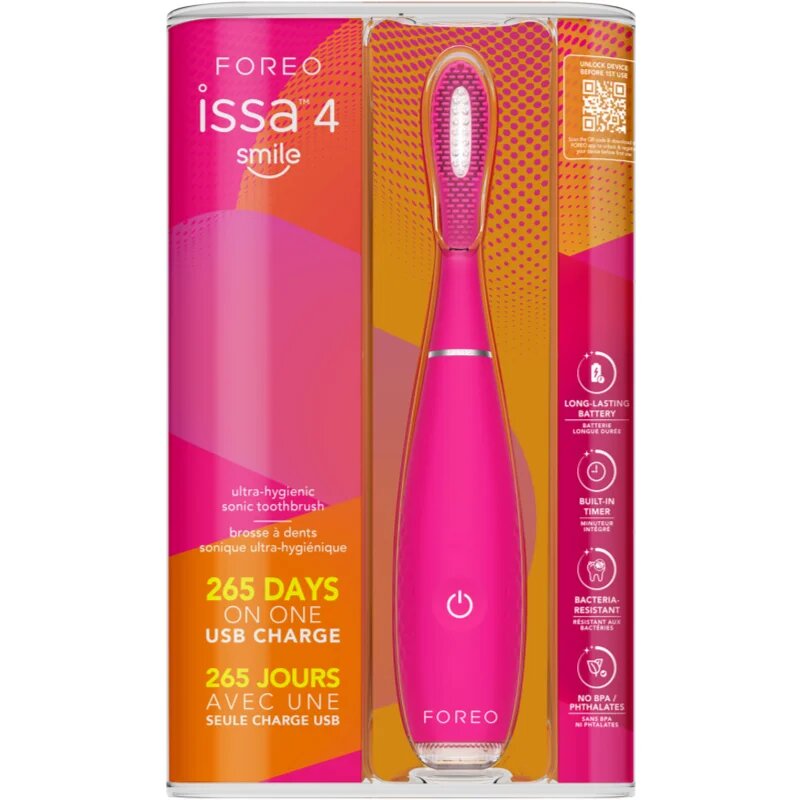 FOREO ISSA™ 4 Smile elektromos fogkefe 5 éves kortól Wild Strawberry 1 db