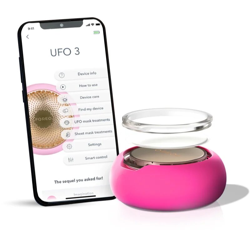 FOREO UFO™ 3 5-in-1 szónikus készülék az arcmaszk hatásának felgyorsítására Fuchsia 1 db