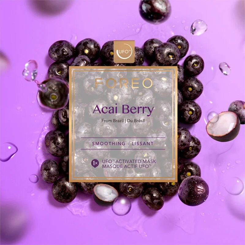 FOREO UFO™ Acai Berry kisimító maszk 6 x 6 g