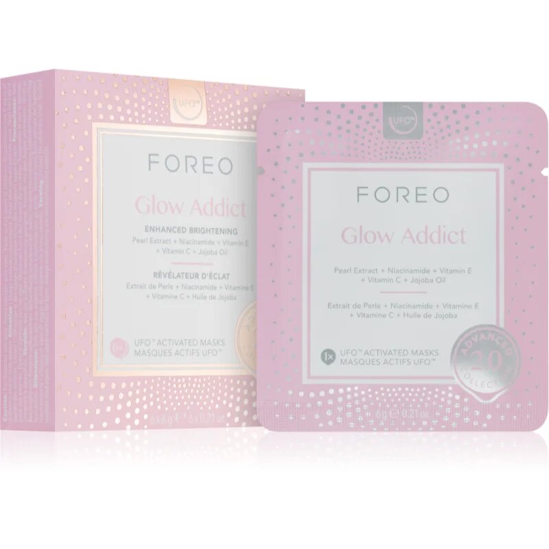 FOREO UFO™ Glow Addict élénkítő arcmaszk 6 db