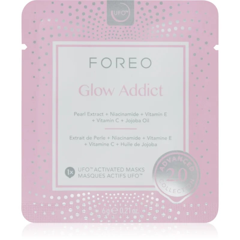 FOREO UFO™ Glow Addict élénkítő arcmaszk 6 db