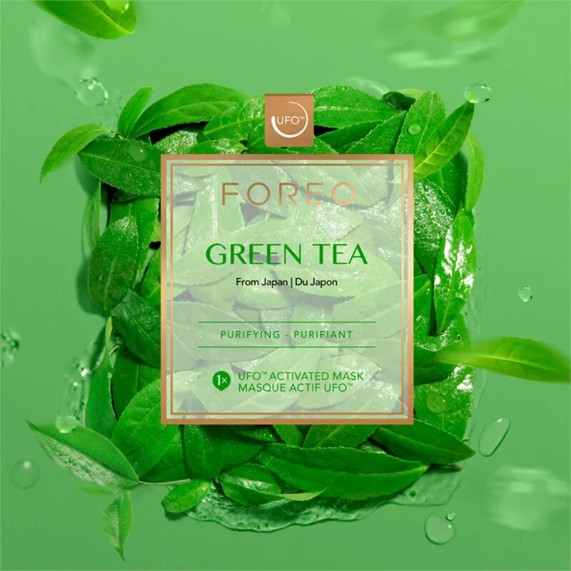 FOREO UFO™ Green Tea frissítő és nyugtató maszk 6 x 6 g