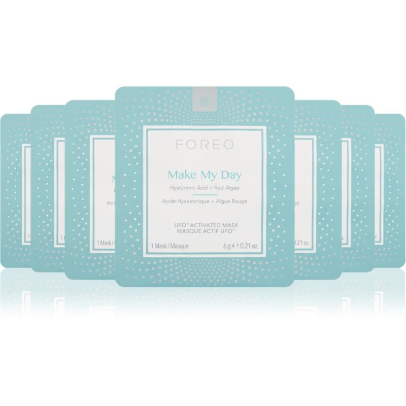 FOREO UFO™ Make My Day ápoló arcmaszk hidratáló hatással 7 x 6 g