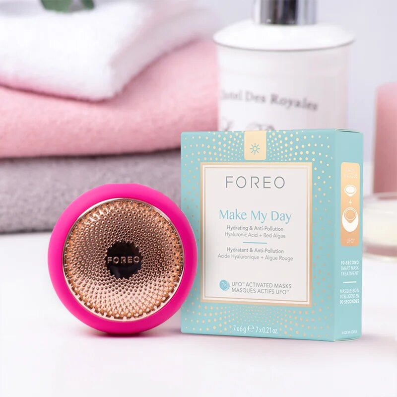 FOREO UFO™ Make My Day ápoló arcmaszk hidratáló hatással 7 x 6 g