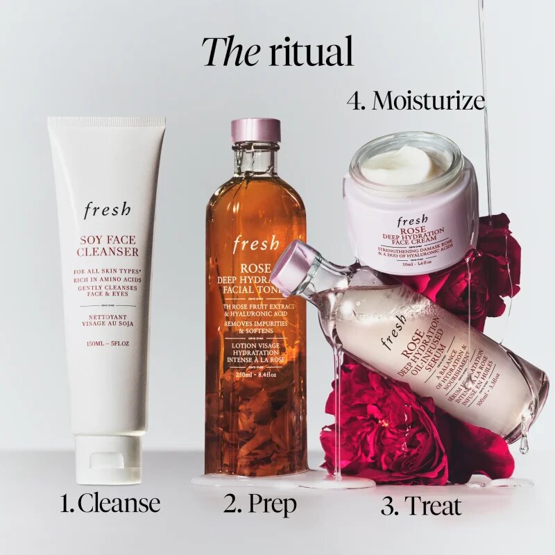 fresh Rose Deep Hydration Face Cream hidratáló arckrém hialuronsavval 15 ml