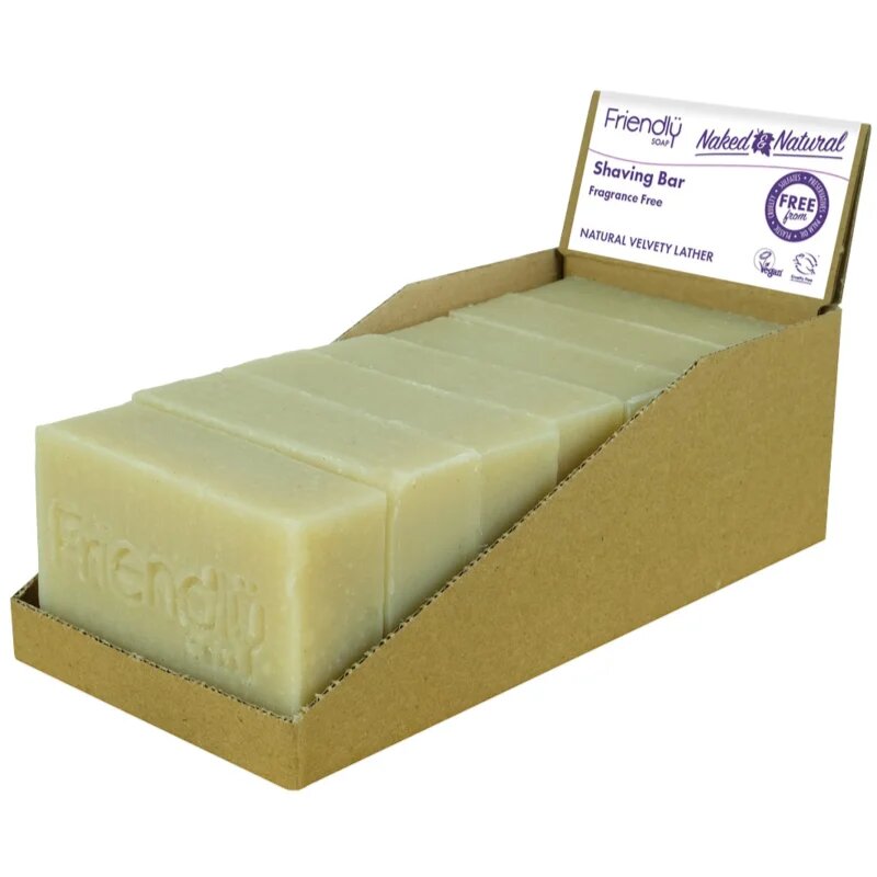 Friendly Soap Shaving Bar Fragrance Free természetes szappan borotválkozáshoz parfümmentes 7x95 g
