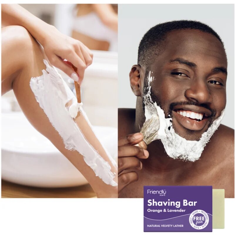 Friendly Soap Shaving Bar Orange & Lavender természetes szappan borotválkozáshoz 95 g