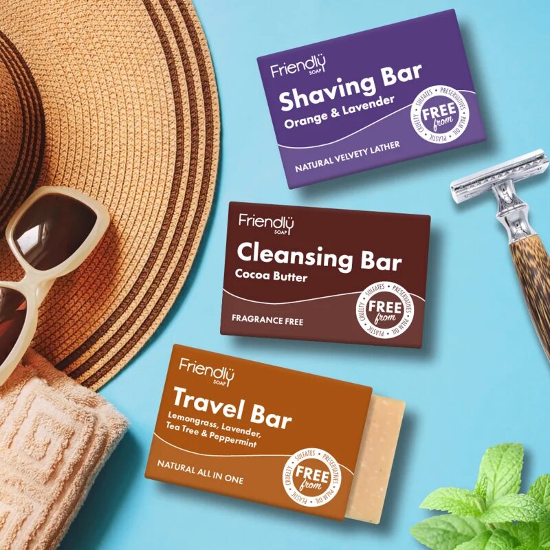 Friendly Soap Shaving Bar Orange & Lavender természetes szappan borotválkozáshoz 95 g