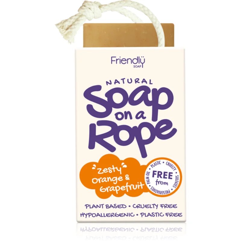 Friendly Soap Soap on a Rope Orange & Grapefruit természetes szappan zsinóron 95 g