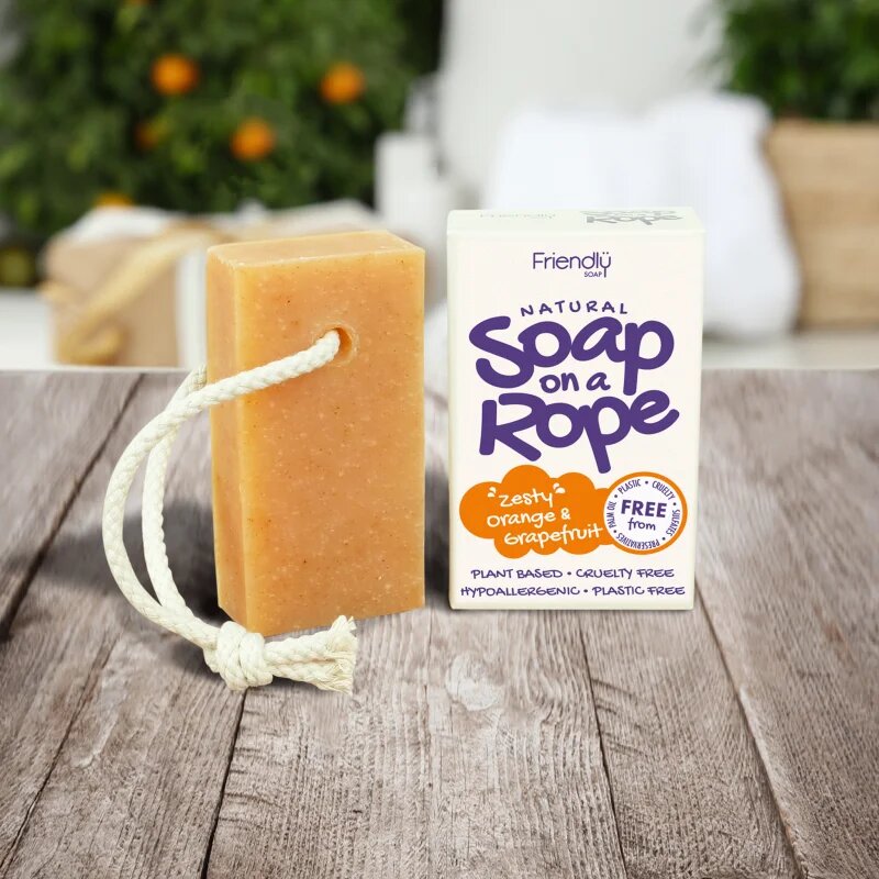 Friendly Soap Soap on a Rope Orange & Grapefruit természetes szappan zsinóron 95 g