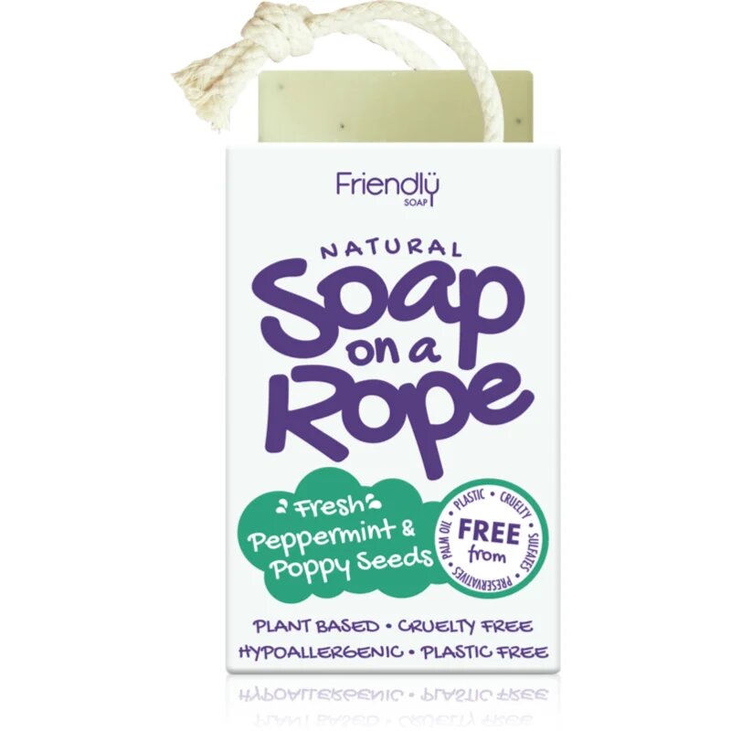 Friendly Soap Soap on a Rope Peppermint & Poppy Seeds természetes szappan zsinóron 95 g