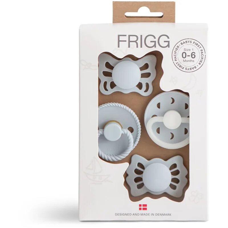 FRIGG Baby's First Pacifier​ Moonlight Sailing cumi Powder Blue