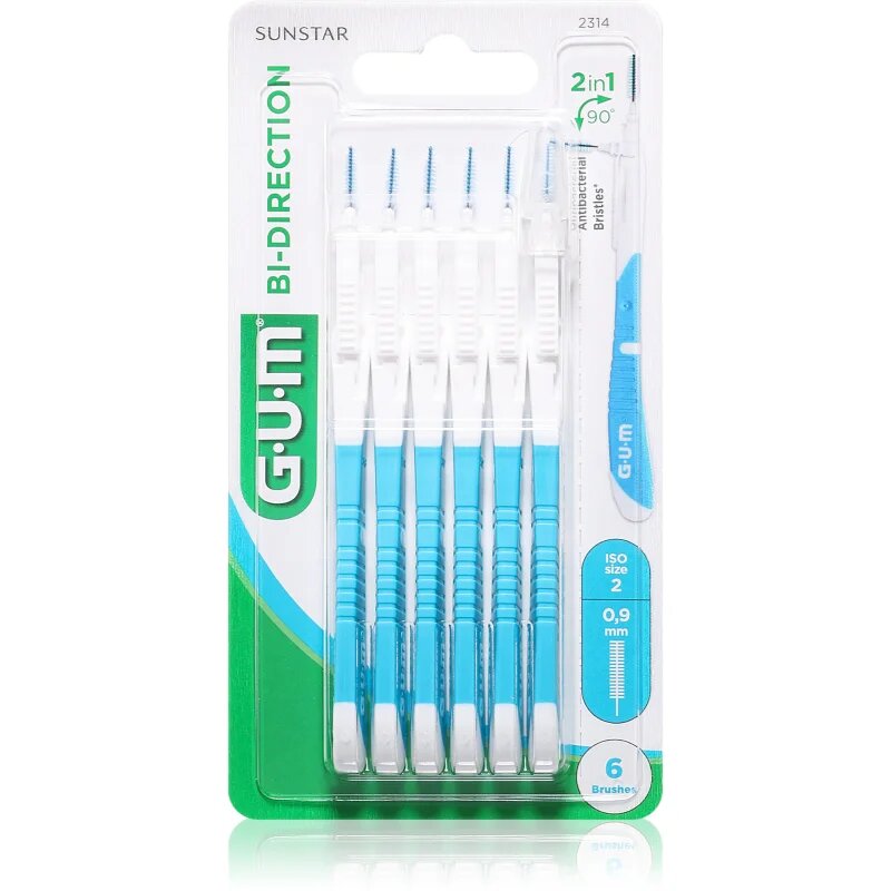 G.U.M Bi Direction Interdental Brush 2314 fogköztisztító kefék 09 mm 6 db