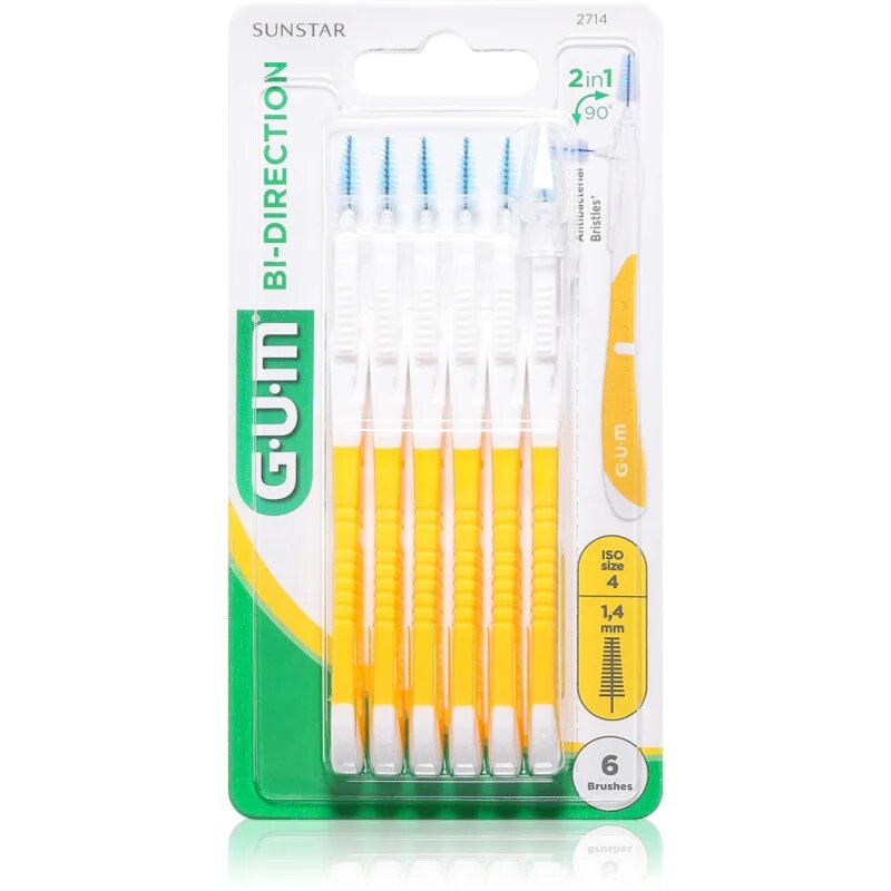 G.U.M Bi Direction Interdental Brush 2714 fogköztisztító kefék 14 mm 6 db