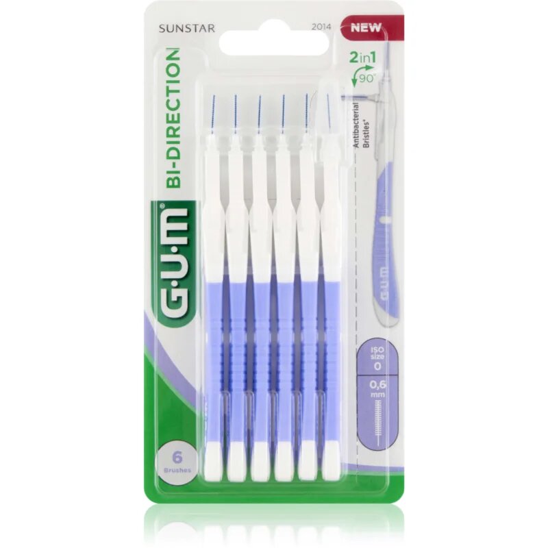 G.U.M Bi Direction Interdental Brush fogköztisztító kefék 06 mm 6 db