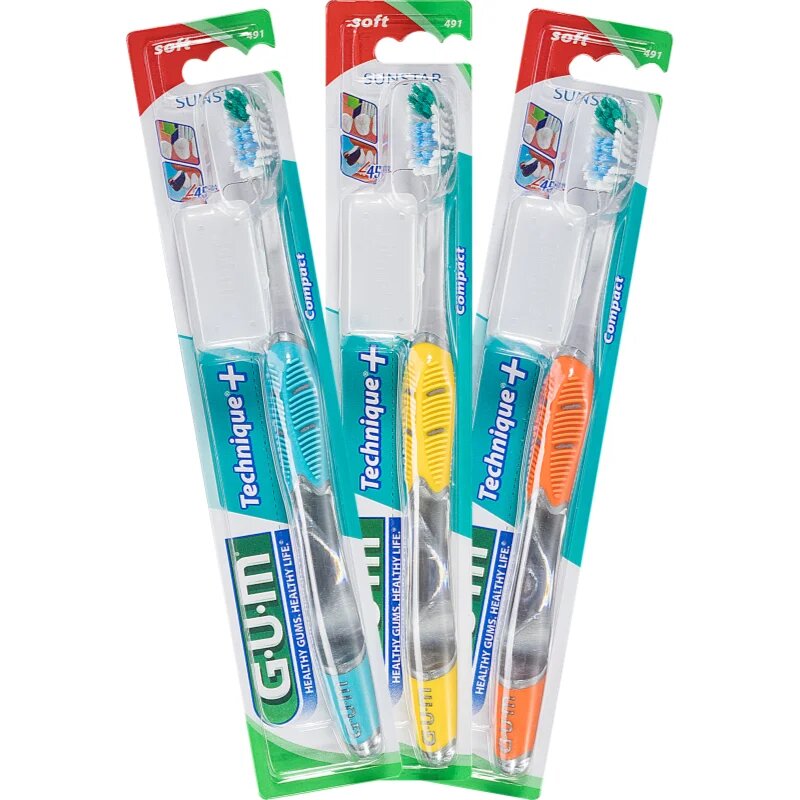 G.U.M Technique+ Compact rövidfejű fogkefe gyenge 1 db