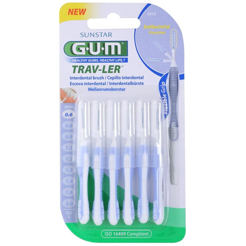G.U.M Trav-Ler Interdental fogköztisztító kefék 06 mm 6 db