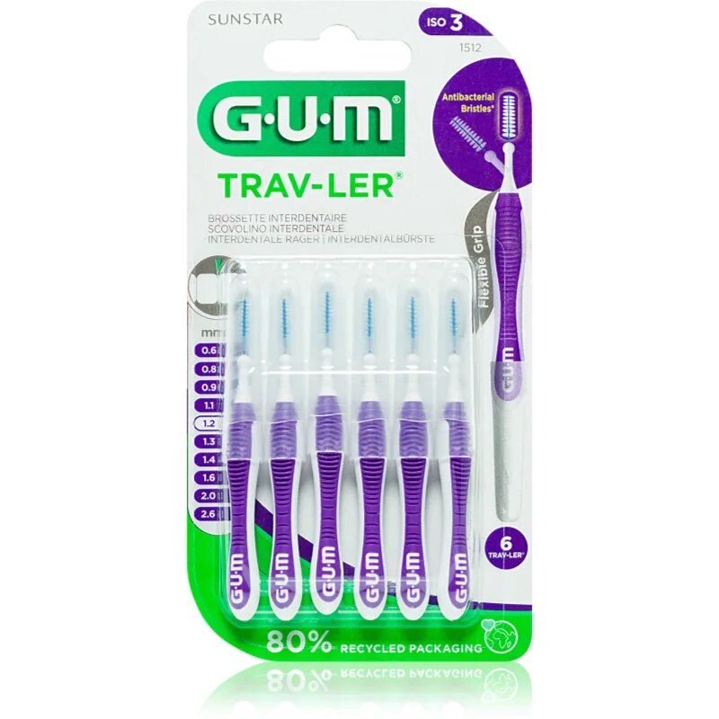 G.U.M Trav-Ler Interdental fogköztisztító kefék 12 mm 6 db