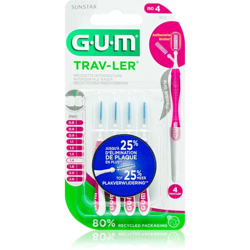 G.U.M Trav-Ler Interdental fogköztisztító kefék 14 mm 4 db