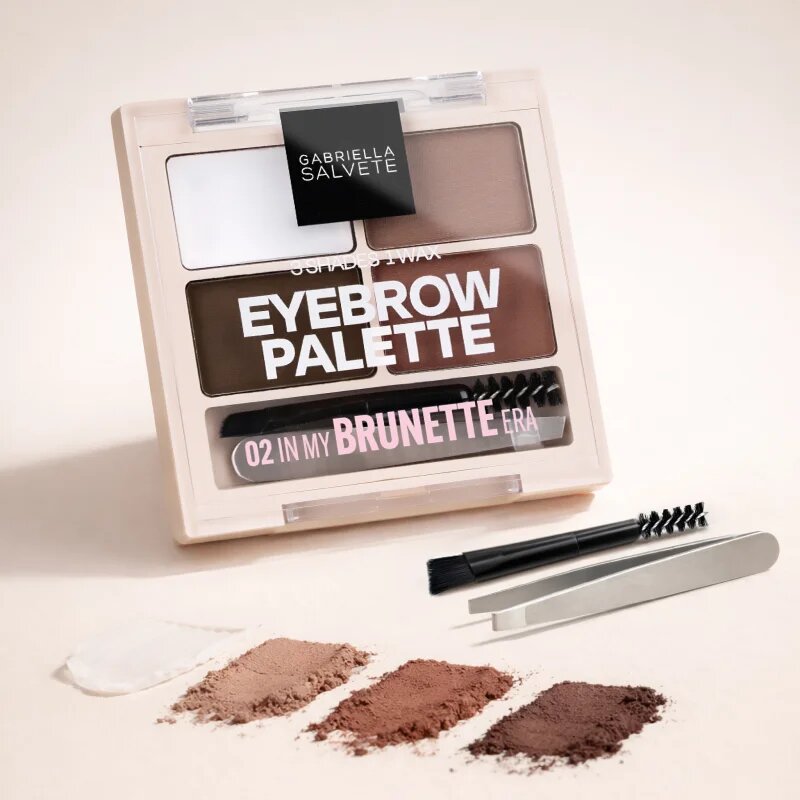Gabriella Salvete Eyebrow Palette szett a tökéletes szemöldökért árnyalat 02 In My Brunette Era 5.2 g