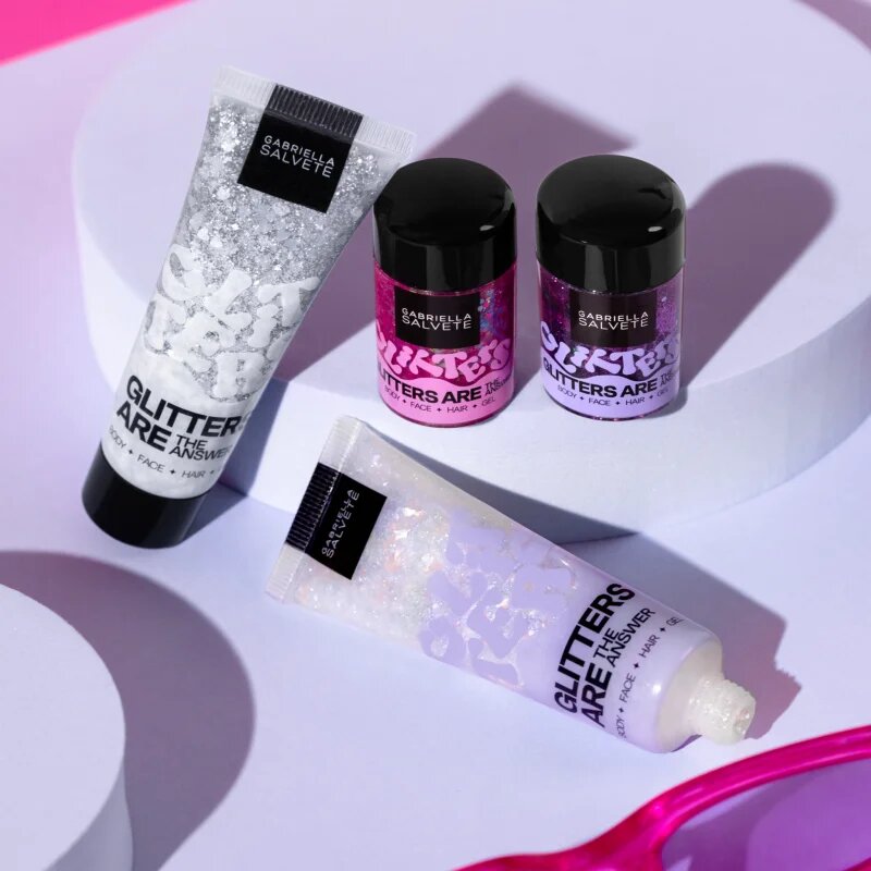 Gabriella Salvete Glitters Are The Answer Arc és test csillám árnyalat Violet 10 ml